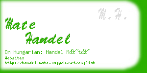 mate handel business card